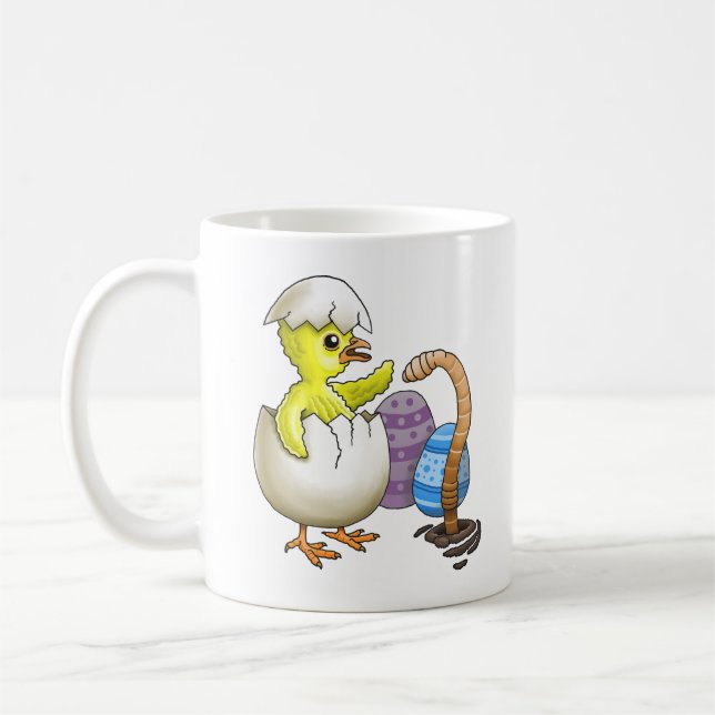 Hatched Oaster Chick Kaffeetasse (Links)