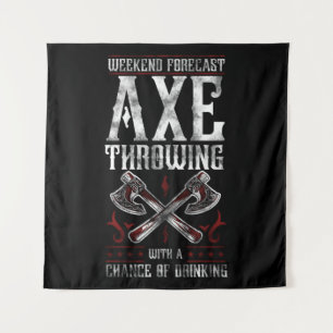 Hatchet Ax, der Lumberjack Bier Chance Wandteppich