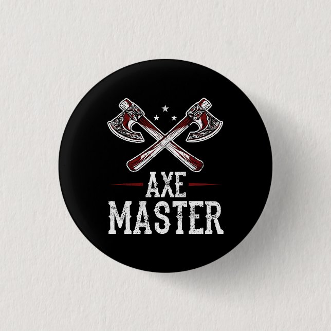 Hatchet Ax Throwing Lumberjack Ax Master Button (Vorderseite)