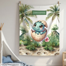 Hatching bald Dinosaur Egg Baby Boy Personalisiert