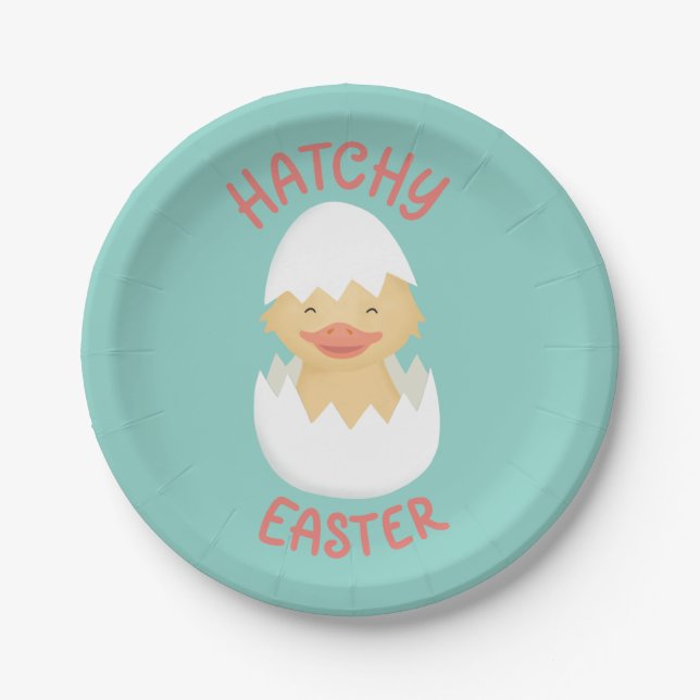 Hatchy Oaster niedliche Bruchküken Classic Pappteller (Vorderseite)