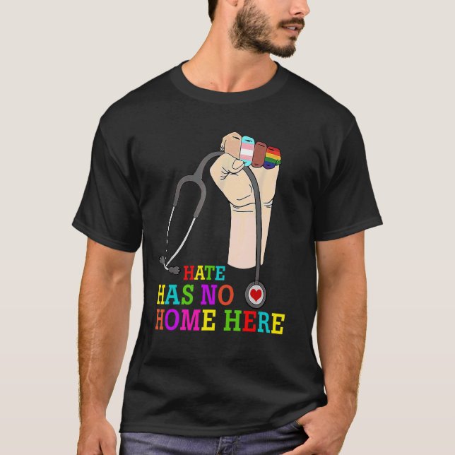 Hate hat keine Zuhause hier, Krankenschwester unte T-Shirt (Vorderseite)