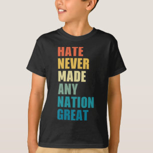 Hate hat nie eine Nation großen Anti-Trump 2020 E T-Shirt