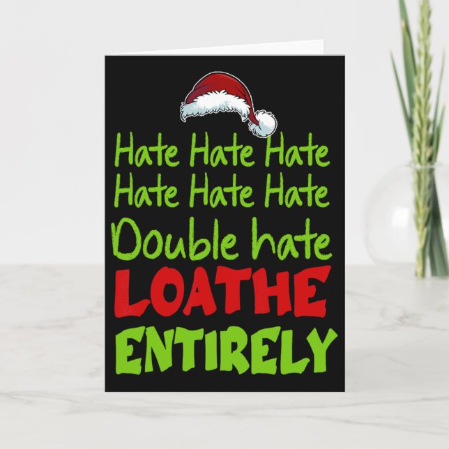 Hate Hate Double Hate Loathe Entirely Funny Christ Karte (Vorderseite)