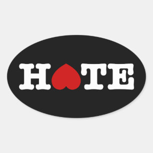 HATE OVAL STICKER