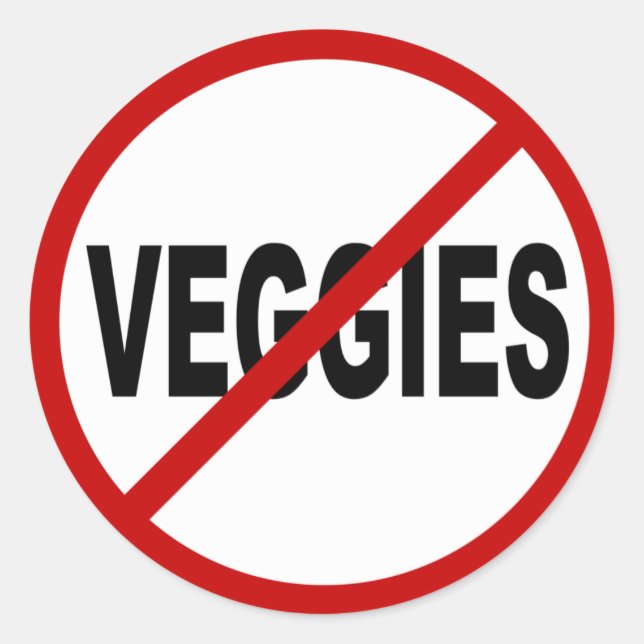Hate Veggies/No Veggies Zulässige Signature-Anweis Runder Aufkleber (Vorderseite)
