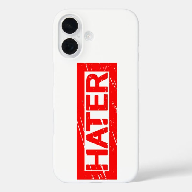 Hater-Briefmarke iPhone 16 Hülle (Rückseite)