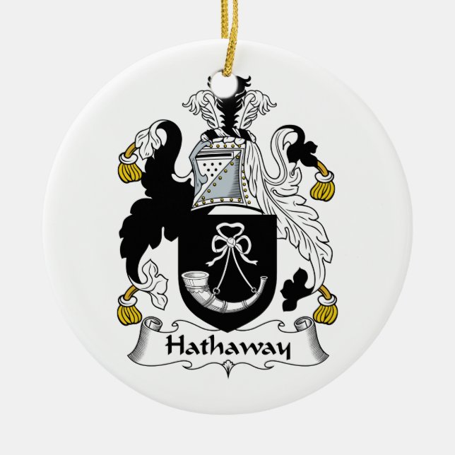 Hathaway Familienwappen Keramikornament (Vorne)