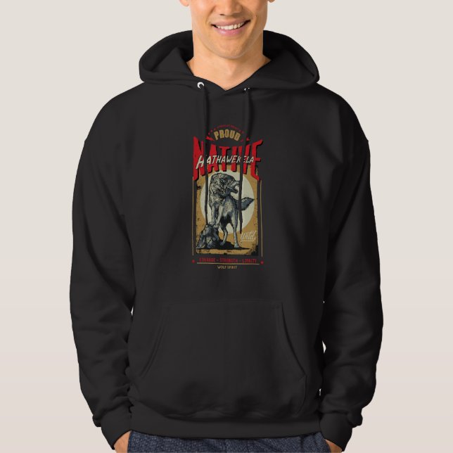 Hathawekela Native American Indian Born Wolf Spiri Hoodie (Vorderseite)
