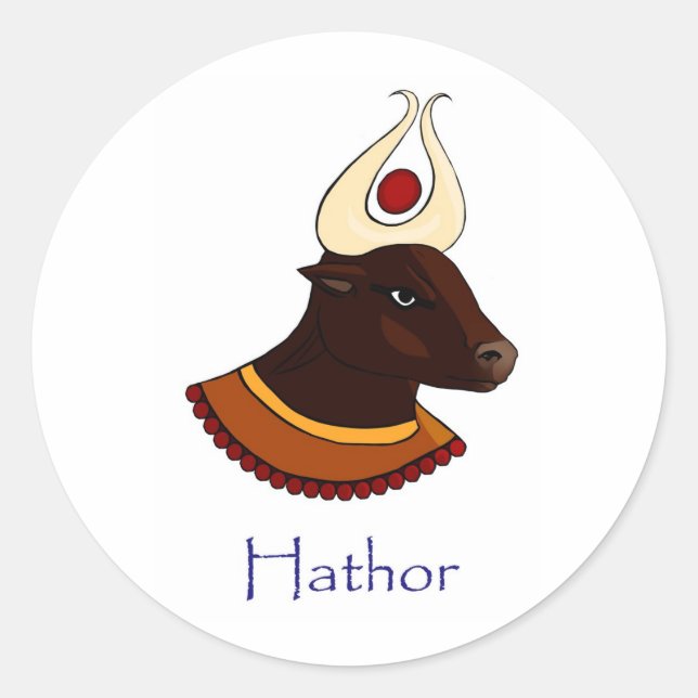 Hathor - Alte ägyptische Göttin Runder Aufkleber (Vorderseite)