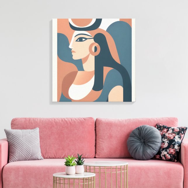 Hathor Egyptian Goddess Modern Leinwand Wall Art (Insitu (Wohnzimmer))