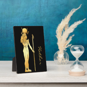 Hathor Gold & Black Egyptian Pagan Spirit Altar Fotoplatte