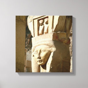 Hathor-köpfige Spalte, von der Kapelle von Leinwanddruck