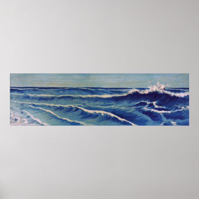 Hatō Zu Waves - Uehara Konen. Japanischer Holzbloc Poster (Vorne)