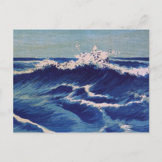 Hatō Zu Waves - Uehara Konen. Japanischer Holzbloc Postkarte (Vorderseite)