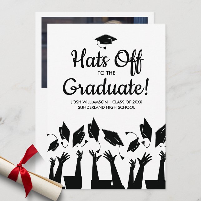 Hats auf dem Foto der Graduate Graduate Party Einladung (Von Creator hochgeladen)