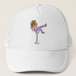 Hats, Caps - Mädchen in einem Martini-Glas, Lil Re Truckerkappe