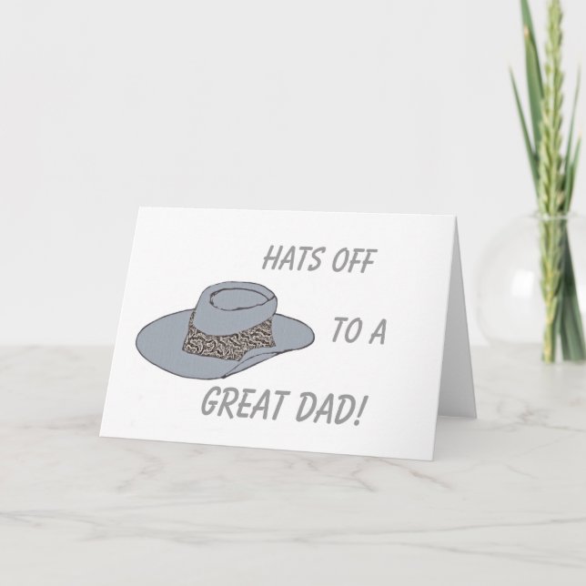 Hats Off-Gray Hat Karte (Vorderseite)