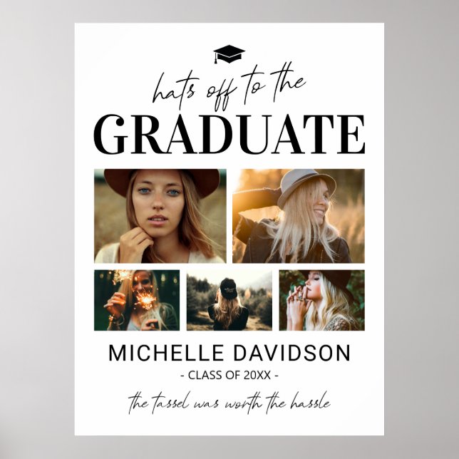 Hats von Graduate 5 Foto Keepake Poster (Vorne)