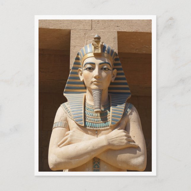 Hatshepsut Sphinx Female Pharao Statue Postkarte (Vorderseite)