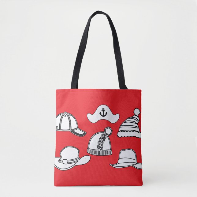 Hattasche Roter Spaß-Totebeutel Tasche (Vorderseite)