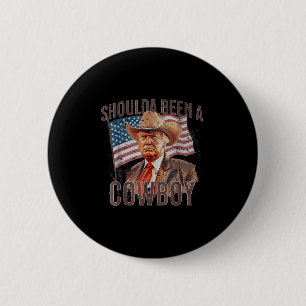 Hätte ein Cowboy Trump 2024 4. Juli U Button