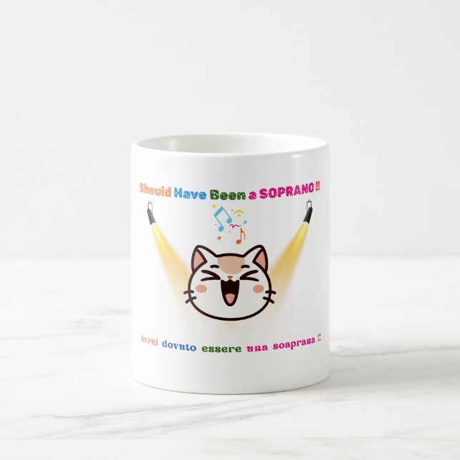 Hätte eine Sopranistin sein sollen - Funny Bilingu Kaffeetasse (Mittel)