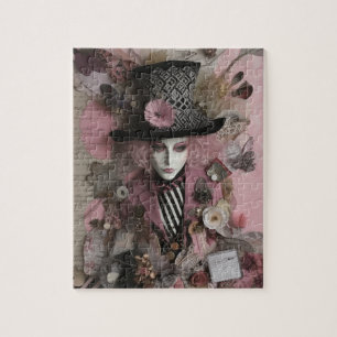 Hatter Pink Mixed Media Collage