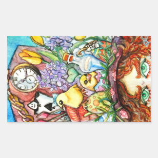 Hatter und sein Spring Hat Design Rechteckiger Aufkleber