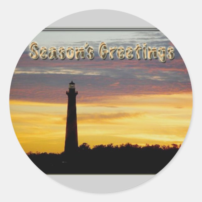 Hatteras Lighthouse Jahreszeit Grüße Sticker (Vorderseite)