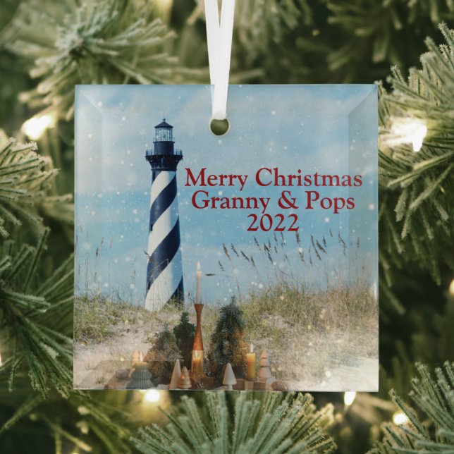 Hatteras Lighthouse OBX Beach Christmas - Ornament Aus Glas (Insitu)