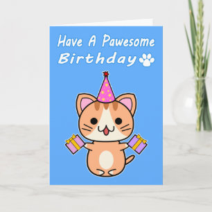 Hattest Ein Pawesome Geburtstag - Ginger Tabby Kat Karte