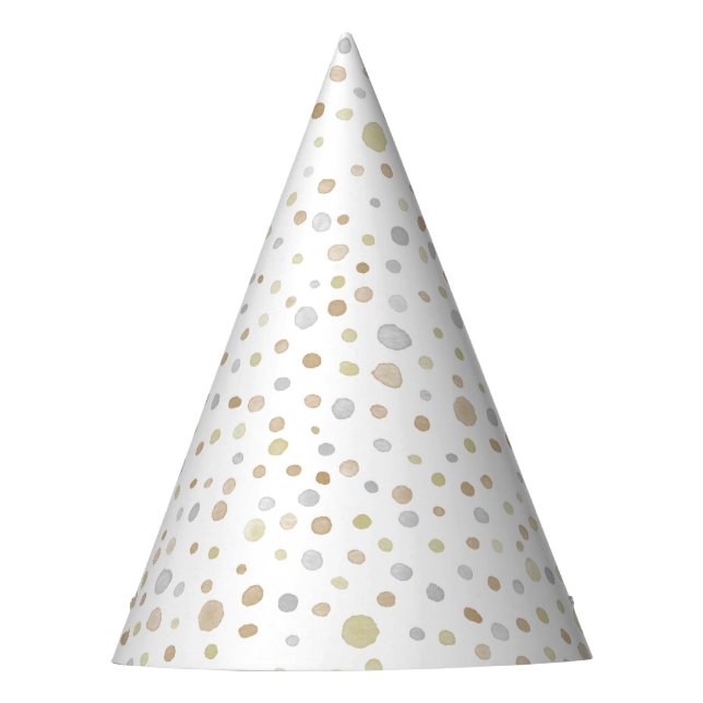 Hattie Confetti Watercolor Dots Party Hat Partyhütchen (Vorderseite)