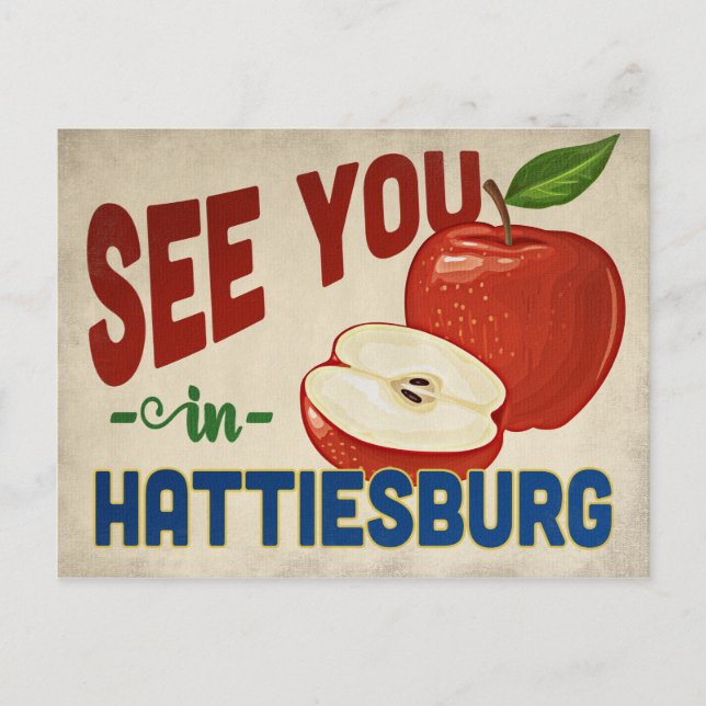 Hattiesburg Mississippi Apple - Vintage Travel Postkarte (Vorderseite)