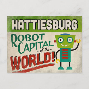 Hattiesburg Mississippi Roboter - Lustiges Vintage Postkarte