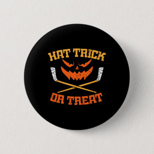 Hattrick oder Streich Eis-Hockey Halloween Junge M Button