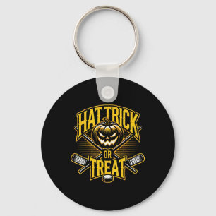 Hattrick oder Treat Eishockey Halloween Spaß  Schlüsselanhänger