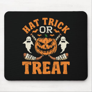 Hattrick oder Treat Eishockeyspieler Halloween-Kos Mousepad