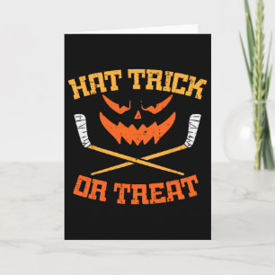 Hattrick oder Treat Ice Hockey Halloween Junge Män Karte