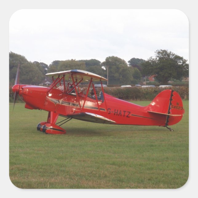 Hatz Biplane Quadratischer Aufkleber (Vorderseite)