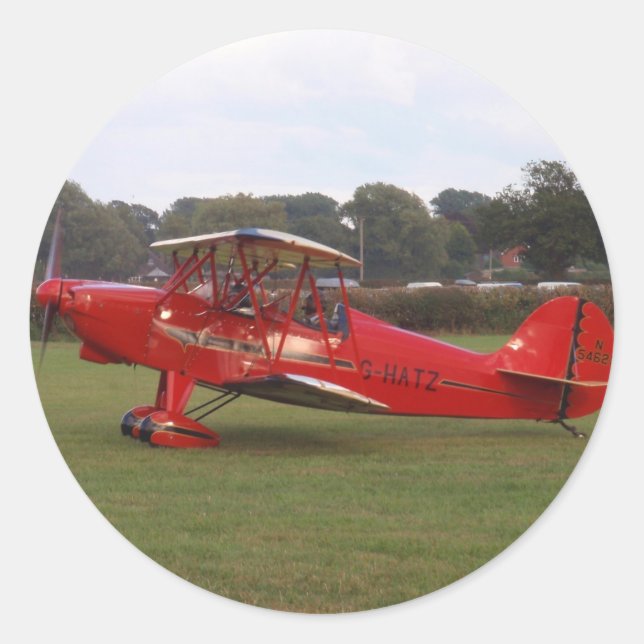 Hatz Biplane Runder Aufkleber (Vorderseite)