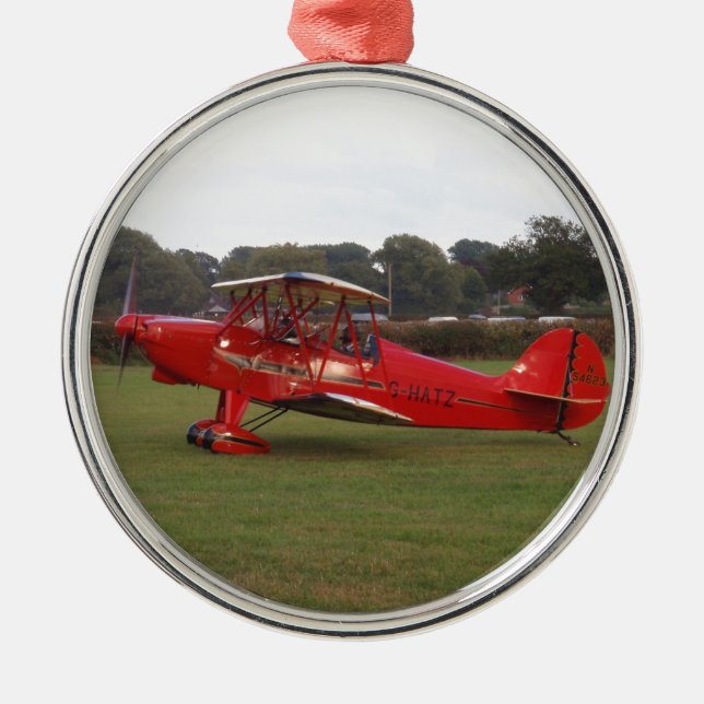 Hatz Doppeldecker Silbernes Ornament (Vorne)