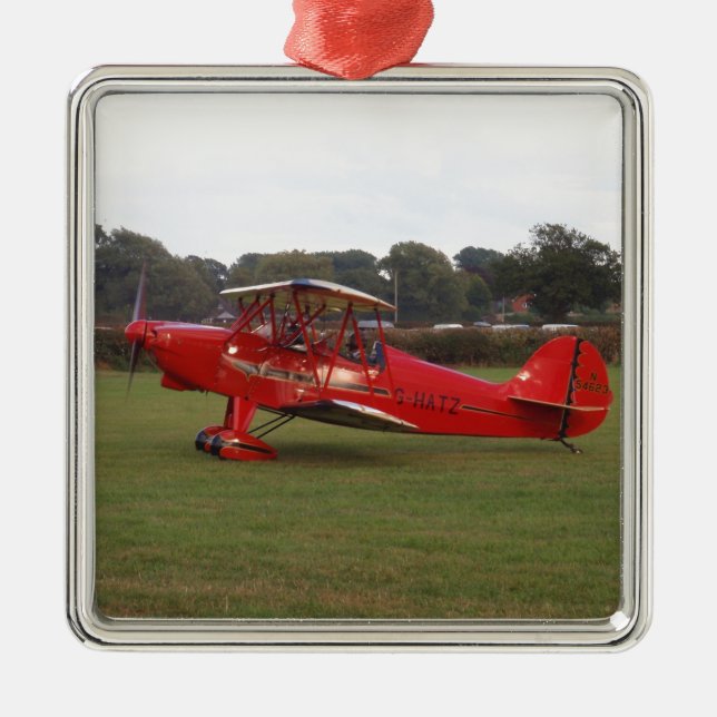 Hatz Doppeldecker Silbernes Ornament (Vorne)