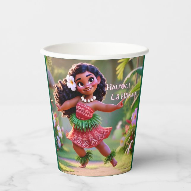 Hauʻoli Hula Prinzessin Pappbecher (Vorderseite)