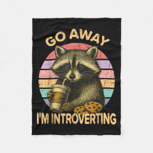 Hau ab, ich bin introvertierend lustiger Waschbär  Fleecedecke