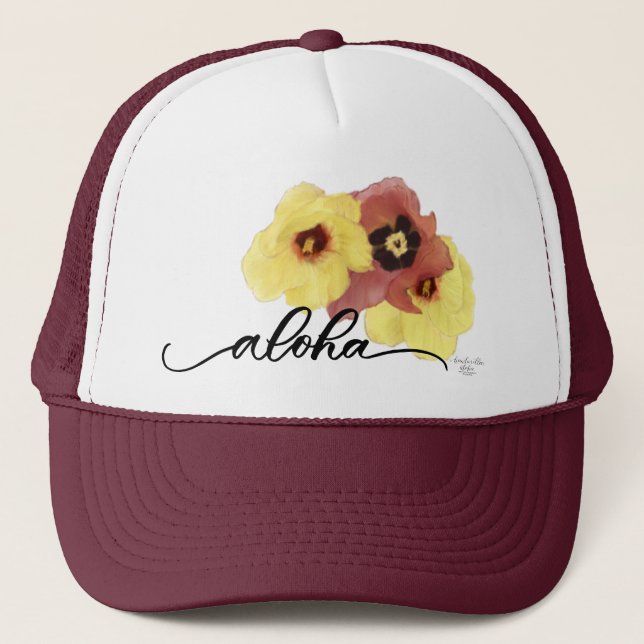 Hau Hibiskus Aloha Trucker Cap Truckerkappe (Vorderseite)