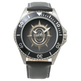 HAU Kompass Gold and Black Armbanduhr