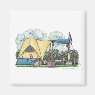 Hauben-Zelt-Lagerbewohner-Campings-Magneten Magnet