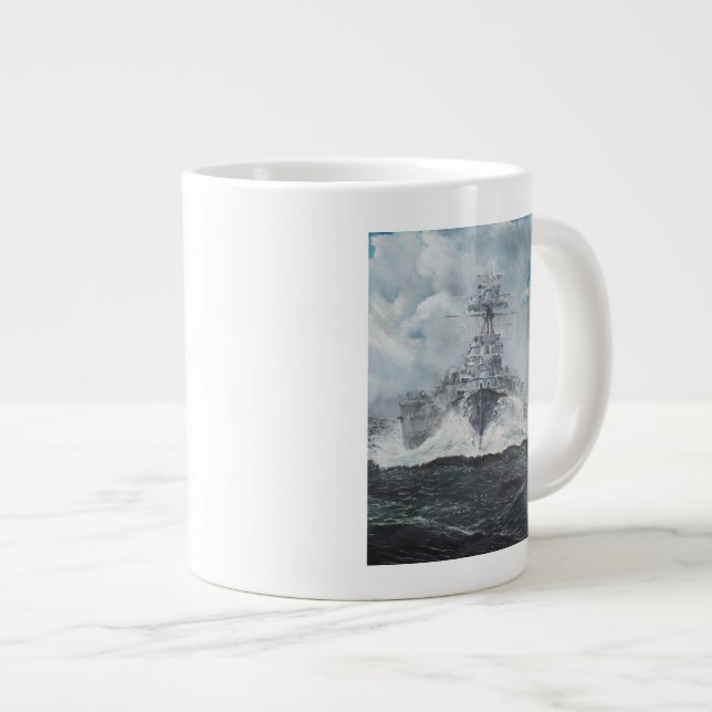 Haubenköpfe für Bismarck 23rdMay 1941. 2014 Jumbo-Tasse (Vorderseite Rechts)