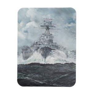 Haubenköpfe für Bismarck 23rdMay 1941. 2014 Magnet